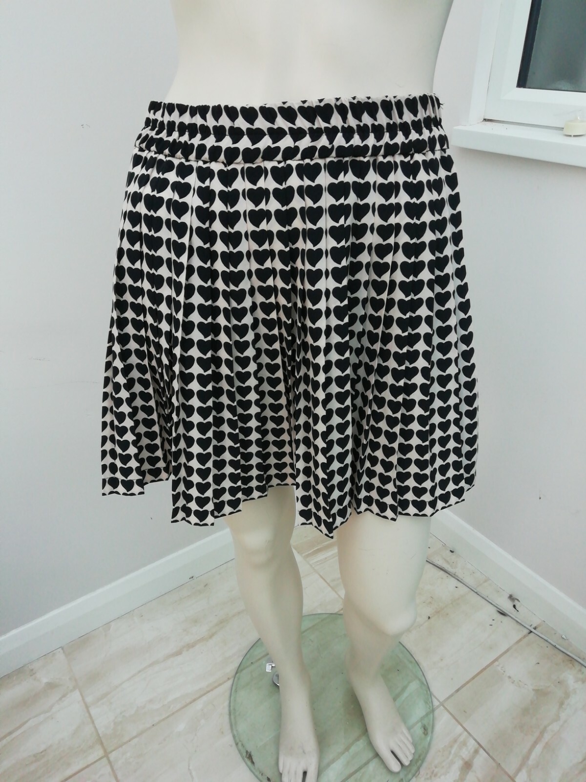 Zara Basic Heart Pattern Pleated Elasticated Wais… - image 1