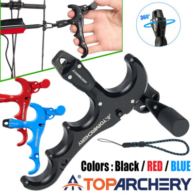 4 Finger Release Aids Trigger Grip Caliper Daumen Bogenschießen Compound Bogen
