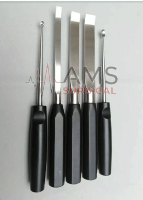 Periosteal Elevator Chisels Bone Curette Surgical Orthopedics Instrument 5 PCS