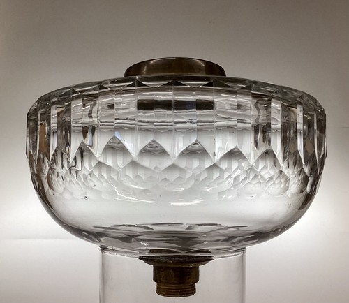 Antique Oil Lamp Thomas Rowatt Duplex Burner Cranberry Glass Shade Crystal Font - Picture 7 of 12