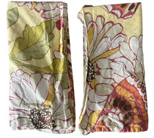 2 Pottery Barn Euro Pillow Sham Large Butterfly Flowers Bright Colors 26"