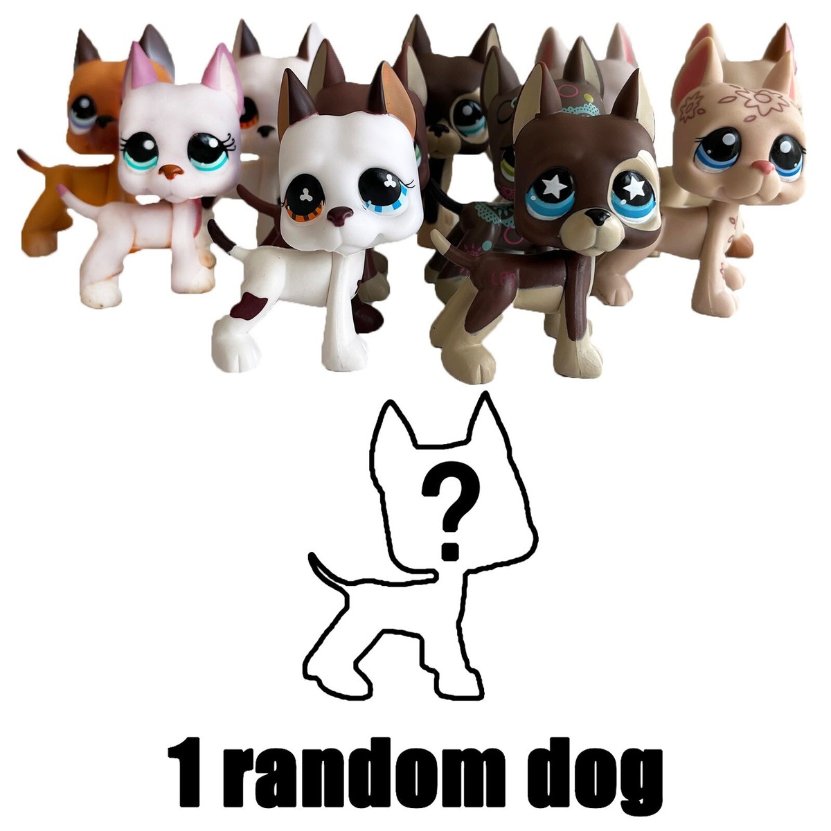 1pcs Littlest pet shop Toys bobble head great dane dogs