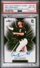 2021 Leaf Perfect Game AUTOGRAPH 22/50 GREY BRANNEN Elko GEORGIA Gordon CC PSA 8