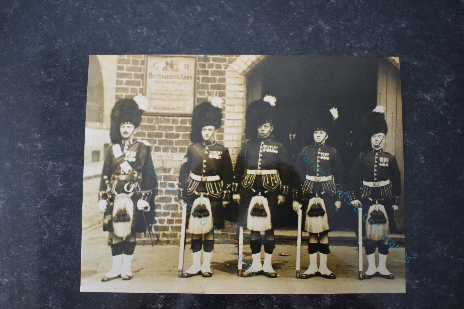 Military Photo Print Glasgow Highlanders Officer, Sergeant & Privates F/D 1931