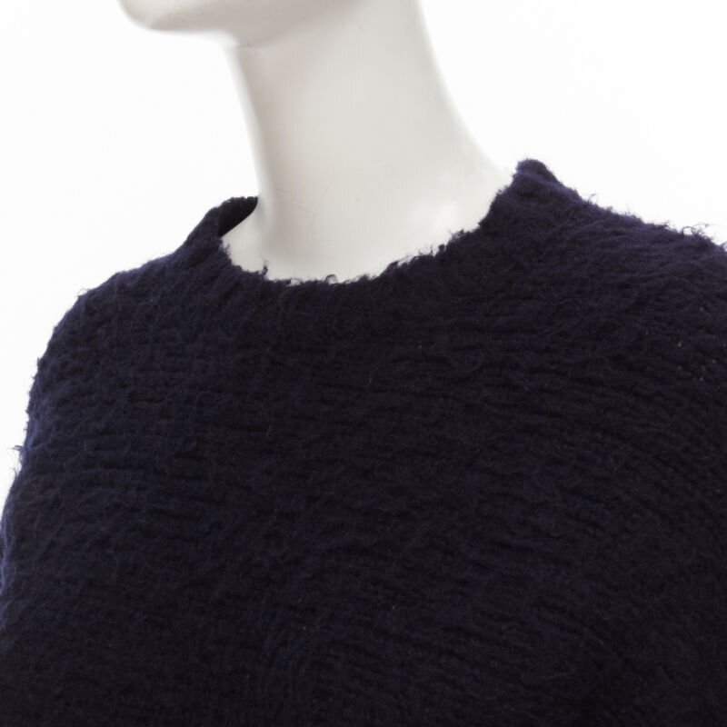 COMME DES GARCONS 1980s Vintage black boiled wool fluffy sweater M 