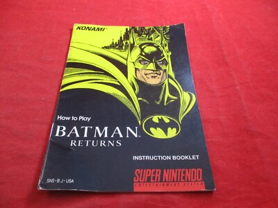 Batman Returns Super Nintendo SNES Instruction Manual Booklet ONLY #R1