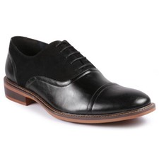 Black Men's Cap Toe Lace Up Oxford Classic Dress Shoes