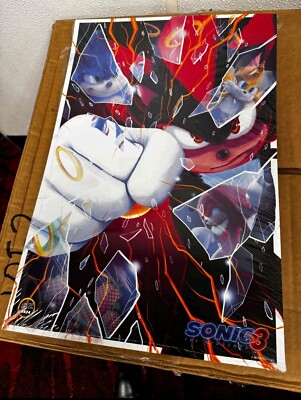 Sonic The Hedgehog 3 movie poster 12 x 18 inches LE Authentic 