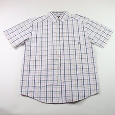 Ariat Pro Series Mens M Short Sleeve Button Down Shirt Plaid Cowboy Western