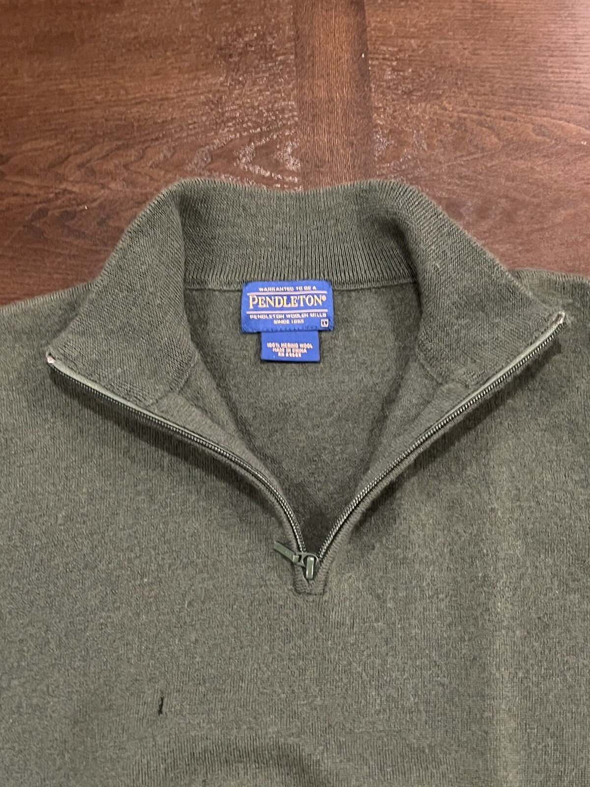 Pendleton Merino Wool 1/4 Zip Pullover Sweater Me… - image 9