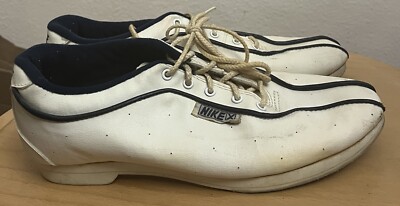 Vintage Nike Bowling Shoes Women's Sz 8.5 White w Blue Accents EUC