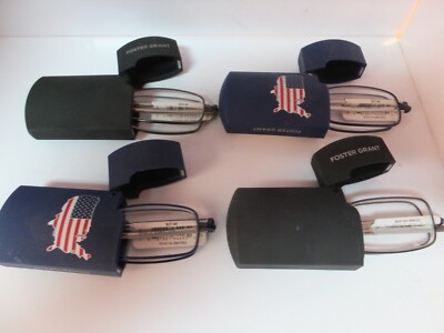 4 Pair Foldable Reading Glasses, by Foster Grant, Pick Your Strength, Case.