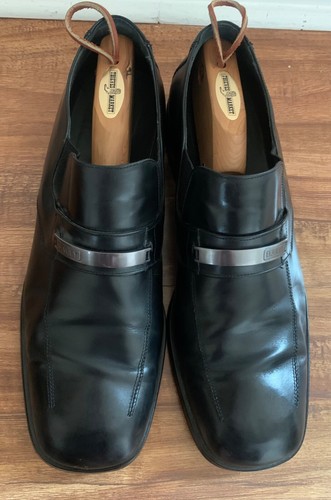 BALLY Men’s Black Leather Dress Shoes Slip On Loafers Buckle Logo Sz EU 11 US 12 - Picture 4 of 24