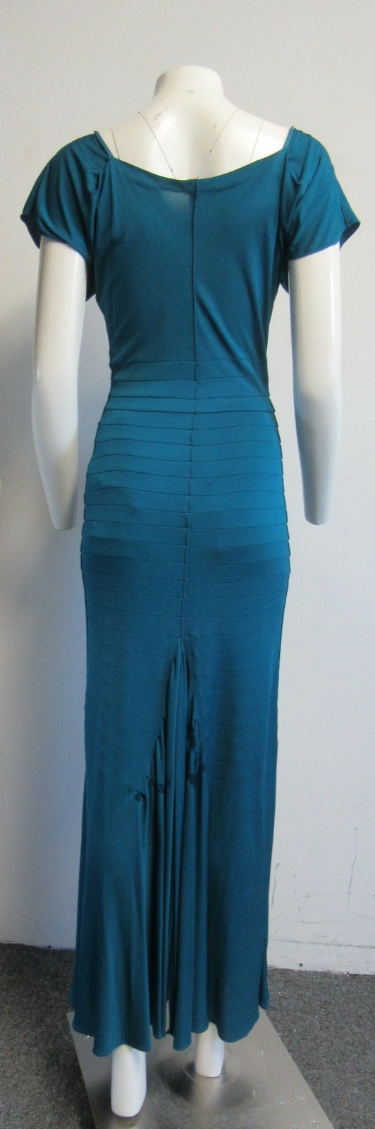 Abito abito lungo YVES SAINT LAURENT 2008 blu turchese con pannelli taglia 38 S