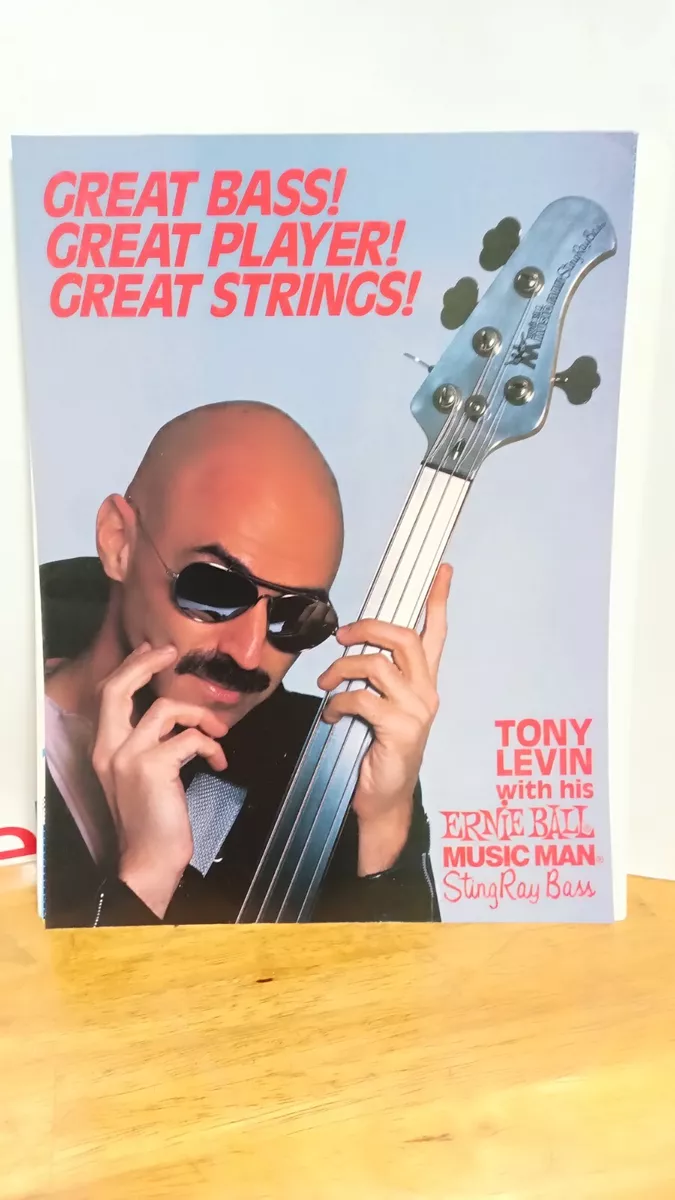 TONY LEVIN ERNIE BALL MUSIC MAN STINGRAY BASS GUITAR PRINT AD 11 X