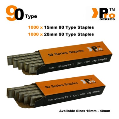 90 Typ Heftklammern: Größe 15 mm + 20 mm (GEMISCHT 2000 Heftklammer praktisch Pack)