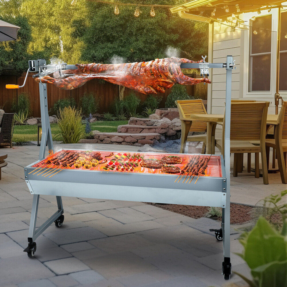 Rotisserie Grill Roaster 132lbs Charcoal Grill Outdoor BBQ Pig