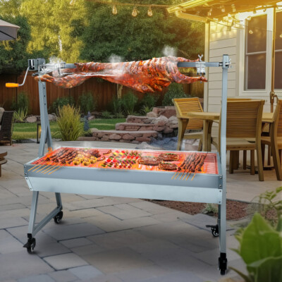 Rotisserie Grill Roaster 132lbs Charcoal Grill Outdoor BBQ Pig