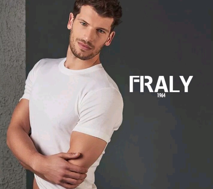 Maglia Manica Corta Uomo Lana e Seta Fraly EF9104 Girocollo Bianco