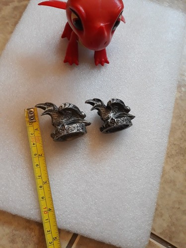 Set of 2 Pewter Raven Chime Candle Holders - Dryad Design Celtic Knotwork Runes - Picture 17 of 17