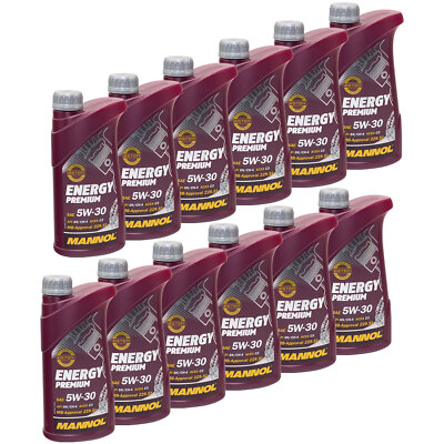 Motoröl Motoren Motor Öl 12 x 1 Liter MANNOL 5W-30 Energy Premium API SN BMW VW