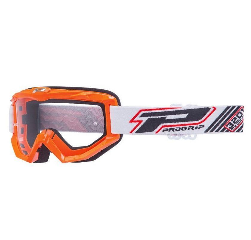 Lunette cross 3201 ProGrip orange protection yeux écran transparent anti-U.V.