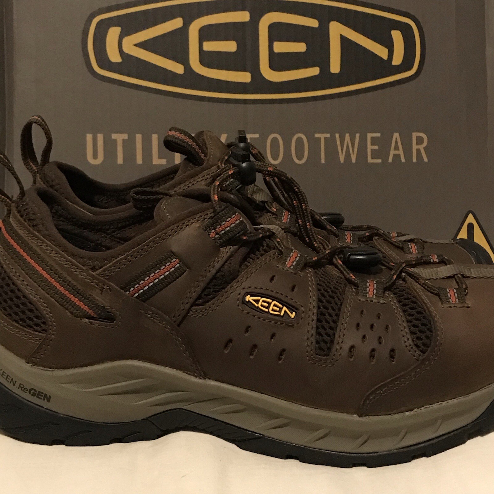 Scarpe da lavoro NUOVE KEEN Utility uomo taglia 8 LARGHE Atlanta Cool II punta acciaio 1023215