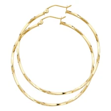 Ioka - 14K Gold Curled Hoop Hinged Earrings