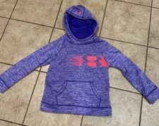 Under Armour cold gear hoodie Purple Pink Logo sweatshirt Hoodie Youth small Ysm