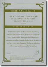 2007 Neil Ramirez TriStar Rookie Press Plate BACK RC Mint 1/1