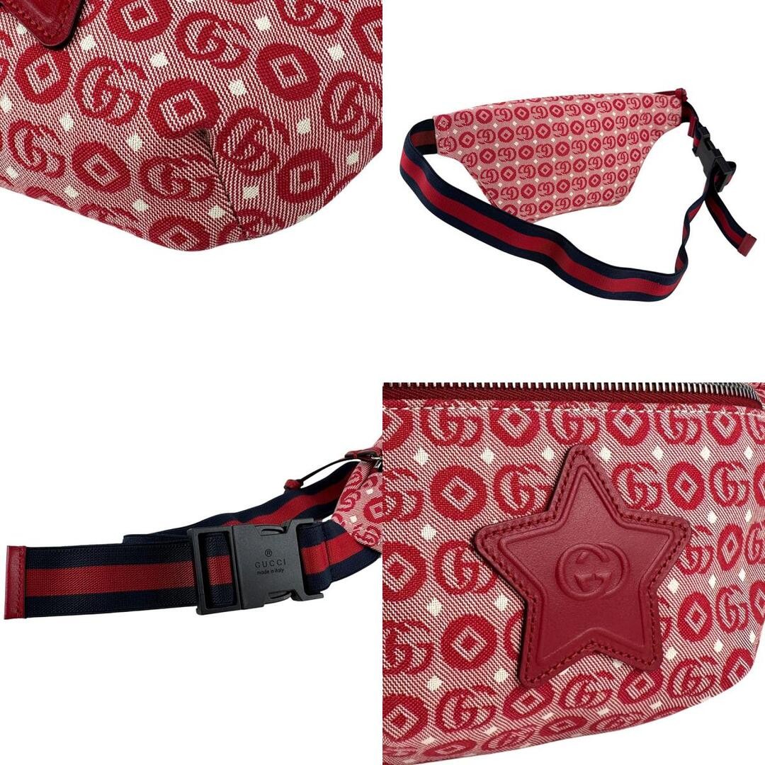 GUCCI Waist Bag Nylon Canvas Red Used +Free Shipping thumbnail 9