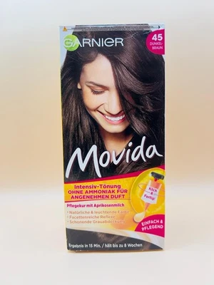 Garnier Movida Intensiv-Tönung 45 Dunkelbraun Haarfarbe Pflege-Creme *NEU*