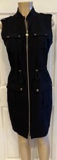 Calvin Klein sleeveless black full front zipper dress size 8