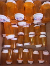 Lot Of 40 Empty Plastic Pill RX Bottles 5 sizes Crafting Fishing Storage Hobby