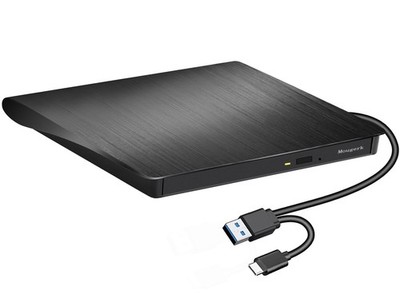 External DVD CD Drive, USB 3.0 Type-C Ultra Slim Drives CD DVD RW Player/DVD ...