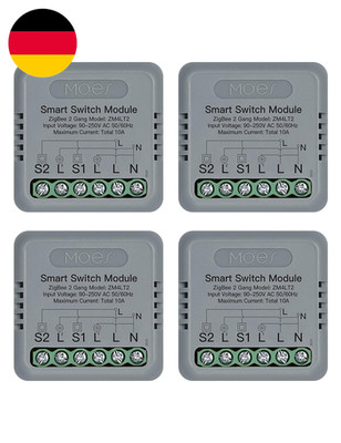 MOES Zigbee Lichtschalter Unterputz, Mini Smart Relais Modul 2-Fach(Erfordert Ne