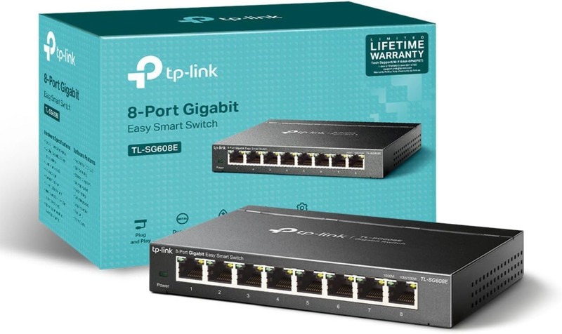 TL-SG608E 8-Port Gigabit Managed Network Switch QoS VLAN Metal Case