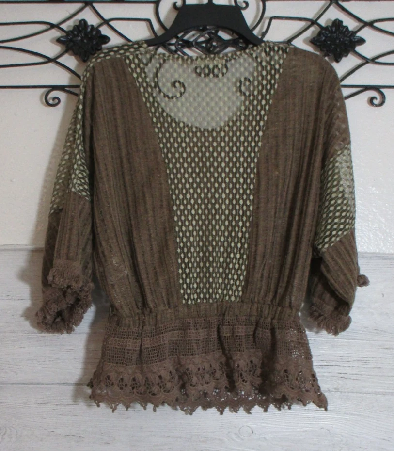 Top para mujer Anthropologie RYU talla S multicolor cuello redondo ganchillo encaje Foto 2 de 4