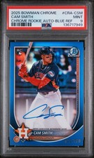 2025 Bowman Chrome * True Blue Refractor * PSA Cam Smith Auto Redemption RC SSP