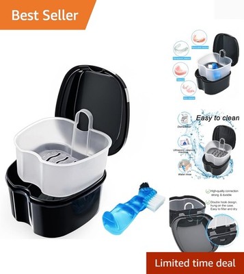 Sturdy Black Retainer Cleaning Case - Effortless Maintenance & Storage Solution