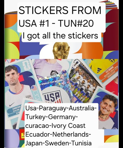 Panini World Cup 2026 - USA Edition - StickersFrom USA #1 to TUN #20