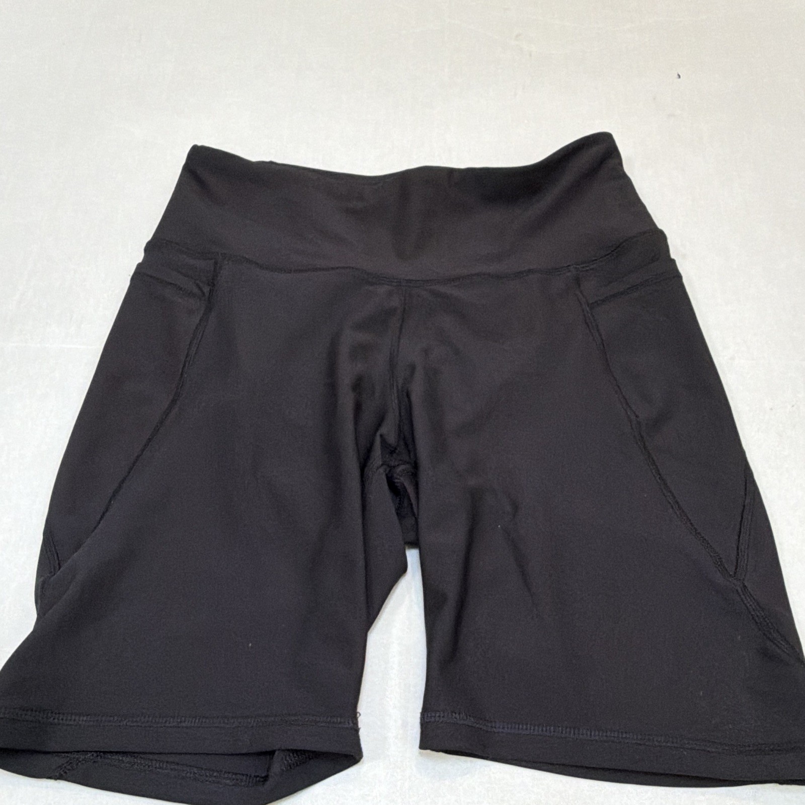 Old Navy Active Women's PowerSoft High-Rise Stretch Biker Shorts Black Solid L