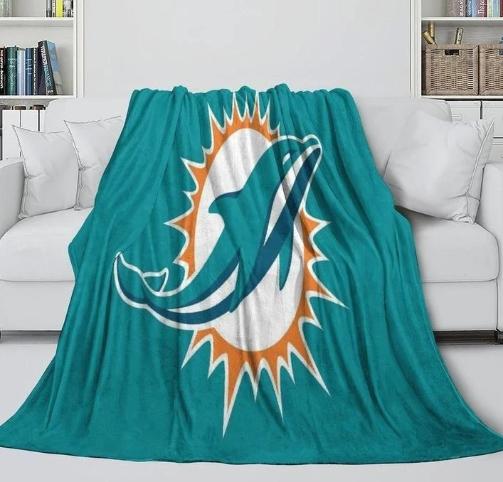 Nueva NFL Miami Dolphins Suave Micro Rasche Manta Grande 46" X 60" Foto 2 de 2