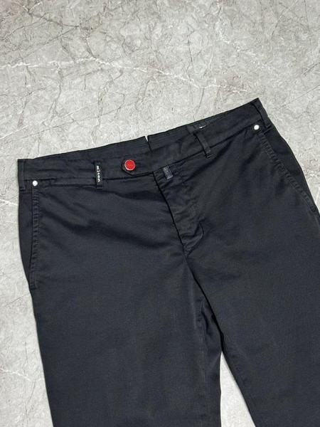 Men Kiton Trousers Black Cotton M