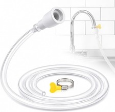 1 Set Sink Hose for Faucet with Faucet Adapter and Clamp Flexible Silicone