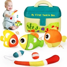 Baby Toys 6-24 Months, My First Tackle Box Plush Toys -4 Pcs Sensory Playset ...