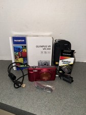 Olympus VR-340 Digital Camera 16.0 MP Red W/ New Battery and Charger Clean