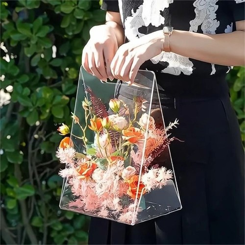 Wieder verwendbar Acryl Blumen kasten Blumen tasche Blumen verpackung - Picture 9 of 10