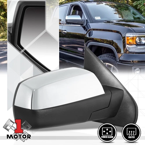 [Right] Passenger Side Chrome Heated Foldable Mirror for 14-18 Silverado/Sierra