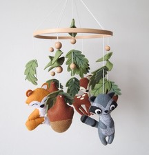Woodland Crib Mobile Woodland Baby Mobile for Crib Forest Animals Theme Mobil...
